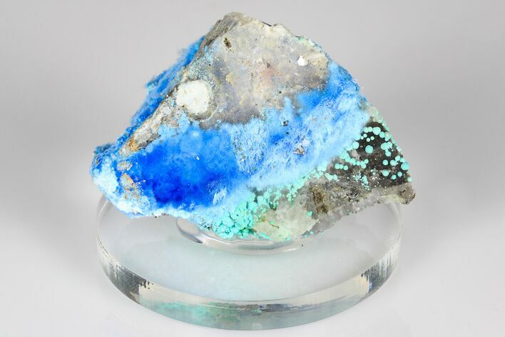 Vibrant Blue, Cyanotrichite Crystal Aggregates - China #183991